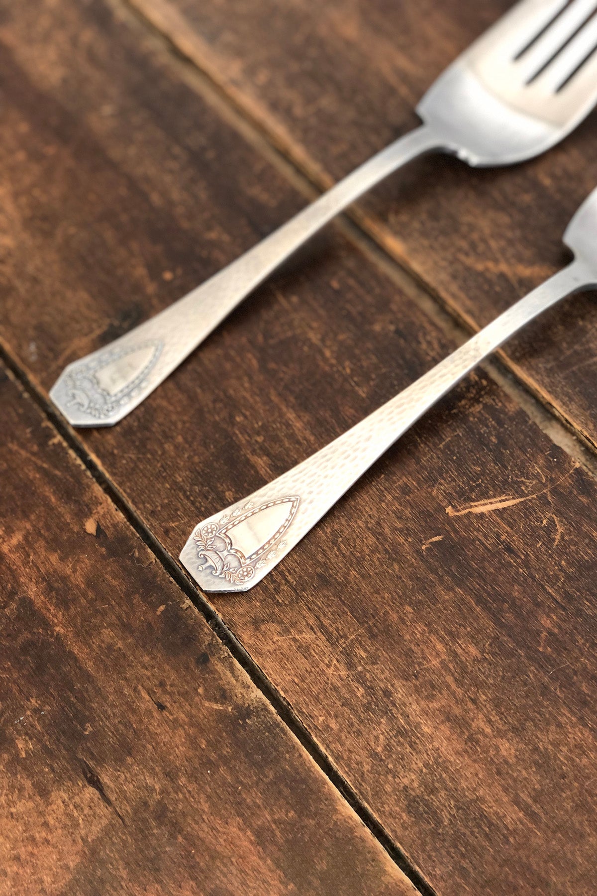 Antique Silver Serving Fork Set