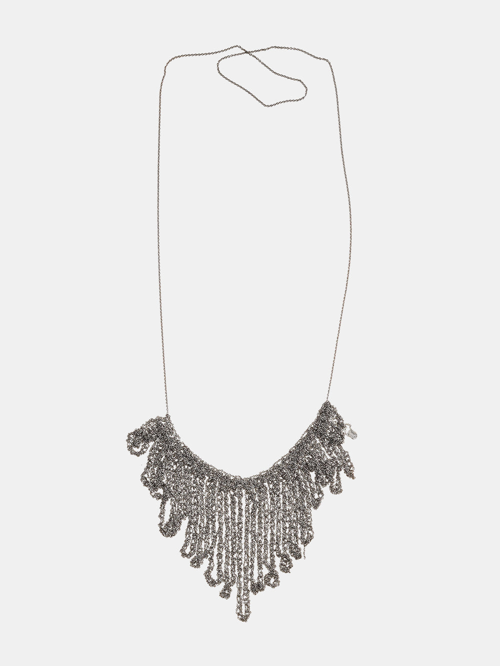 Arielle de Pinto String Fringe Necklace in Champagne