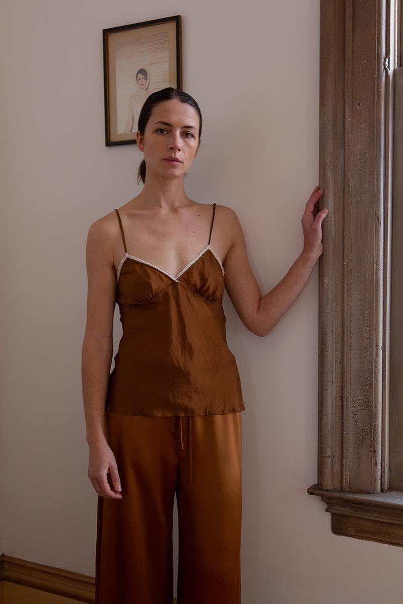 Gilda Silk Camisole in Sienna
