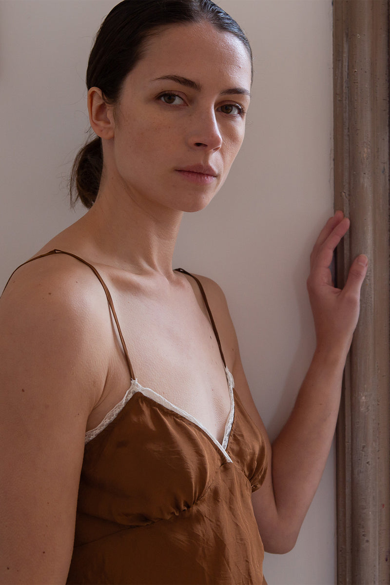 Gilda Silk Camisole in Sienna