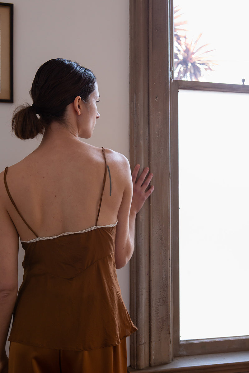 Gilda Silk Camisole in Sienna