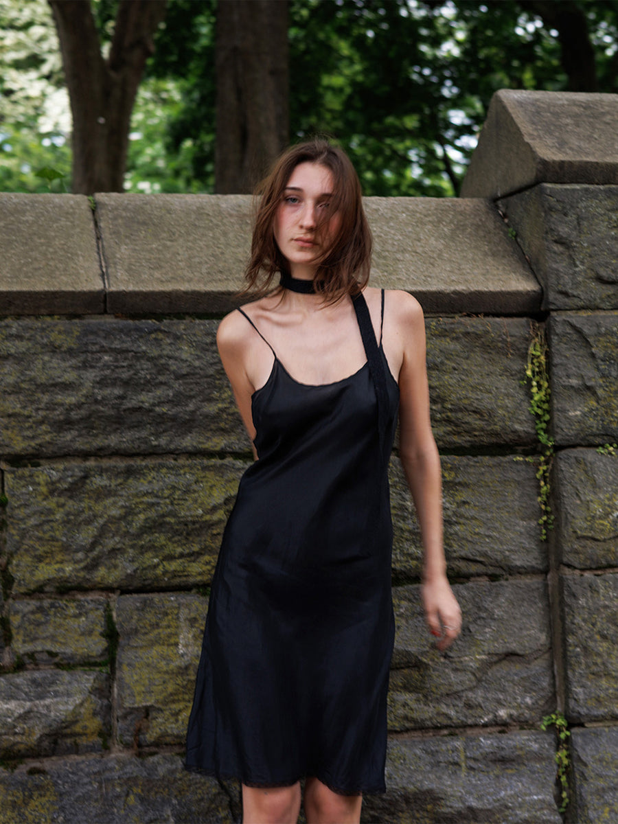 Erica Tanov | Greta Silk Slip Dress - Black 2 Erica Tanov | Greta Silk Slip Dress - Black 2