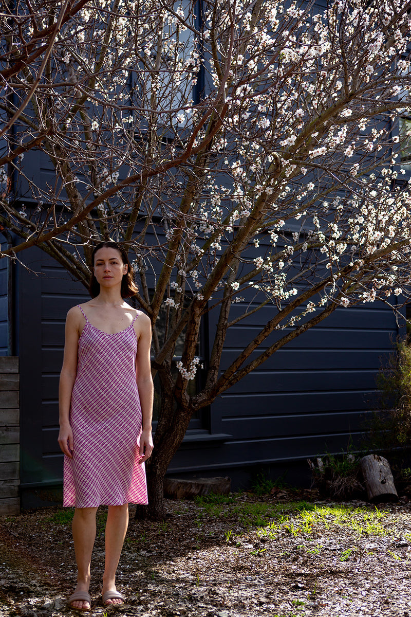Greta Silk Crêpe De Chine Dress in Lilac Jacobsen