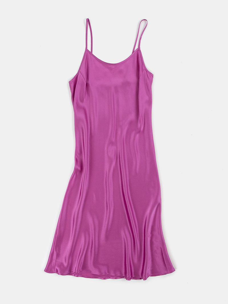 Greta Silk Charmeuse Slip Dress In Lilac