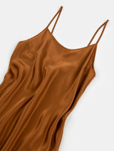 Greta Silk Charmeuse Slip Dress In Sienna