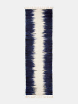 Wool Ikat Runner in Navy