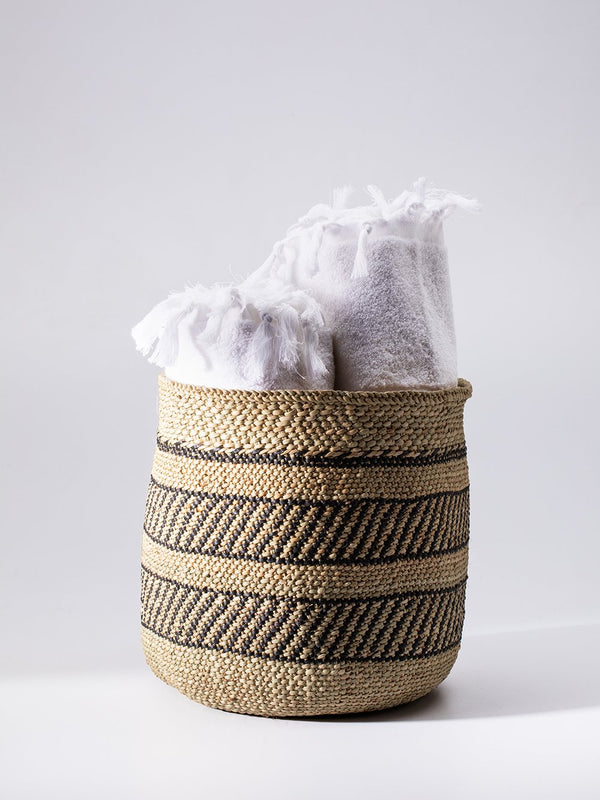 Large Iringa Basket in Natural & Black