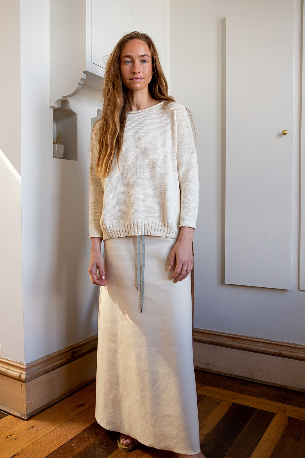 Cotton Rollneck Sweater in Natural