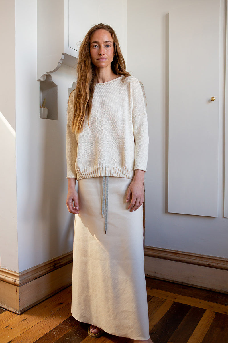 Organic Cotton Rollneck Sweater in Natural
