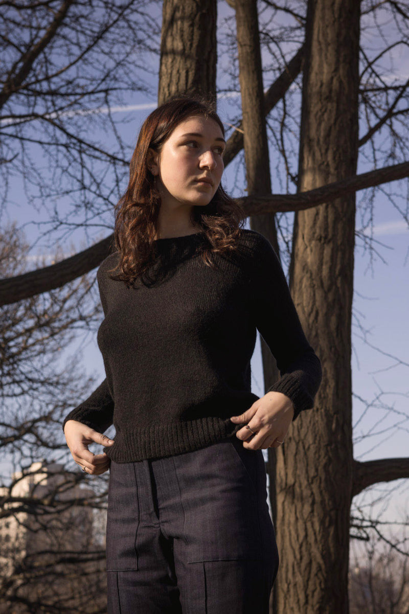 Isla Baby Alpaca Silk Sweater In Black