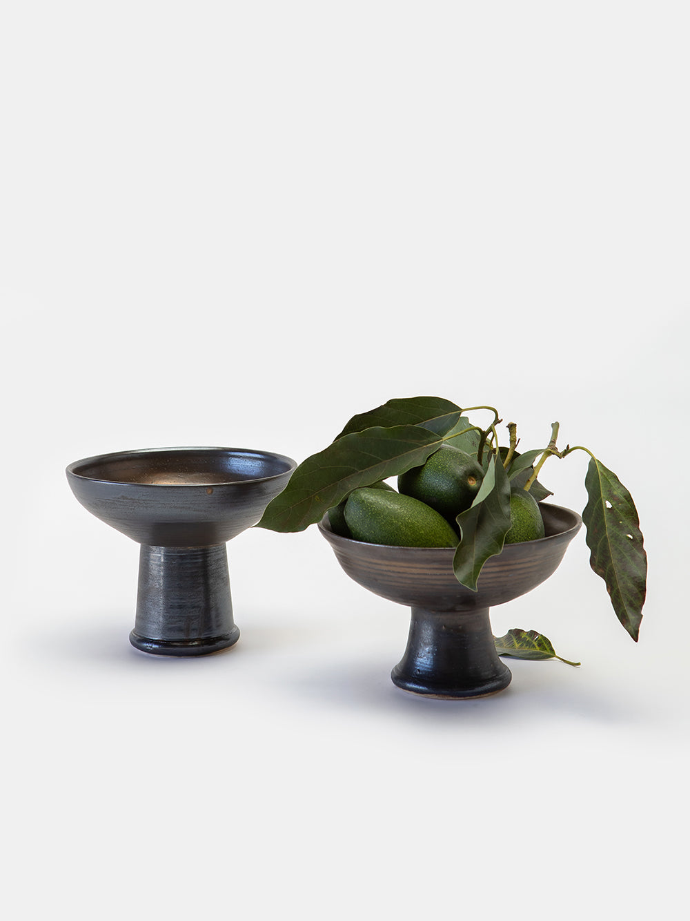 Jessie Williams Ceramic Pedestal Bowl in Black Glaze