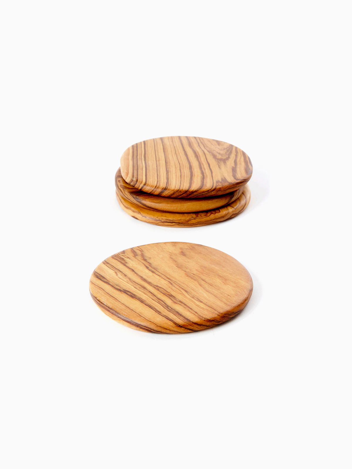 Set of Four Olive Wood Coasters