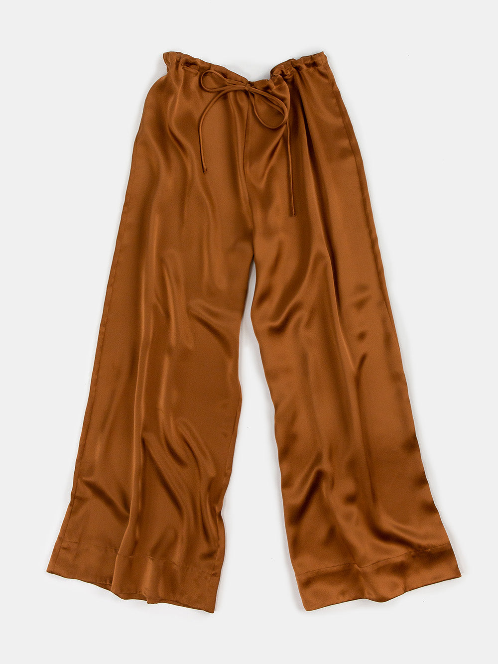 Jules Silk Charmeuse Pant in Sienna