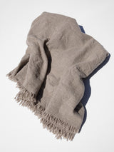 Khadi Wool Hand Woven Blanket in Bark