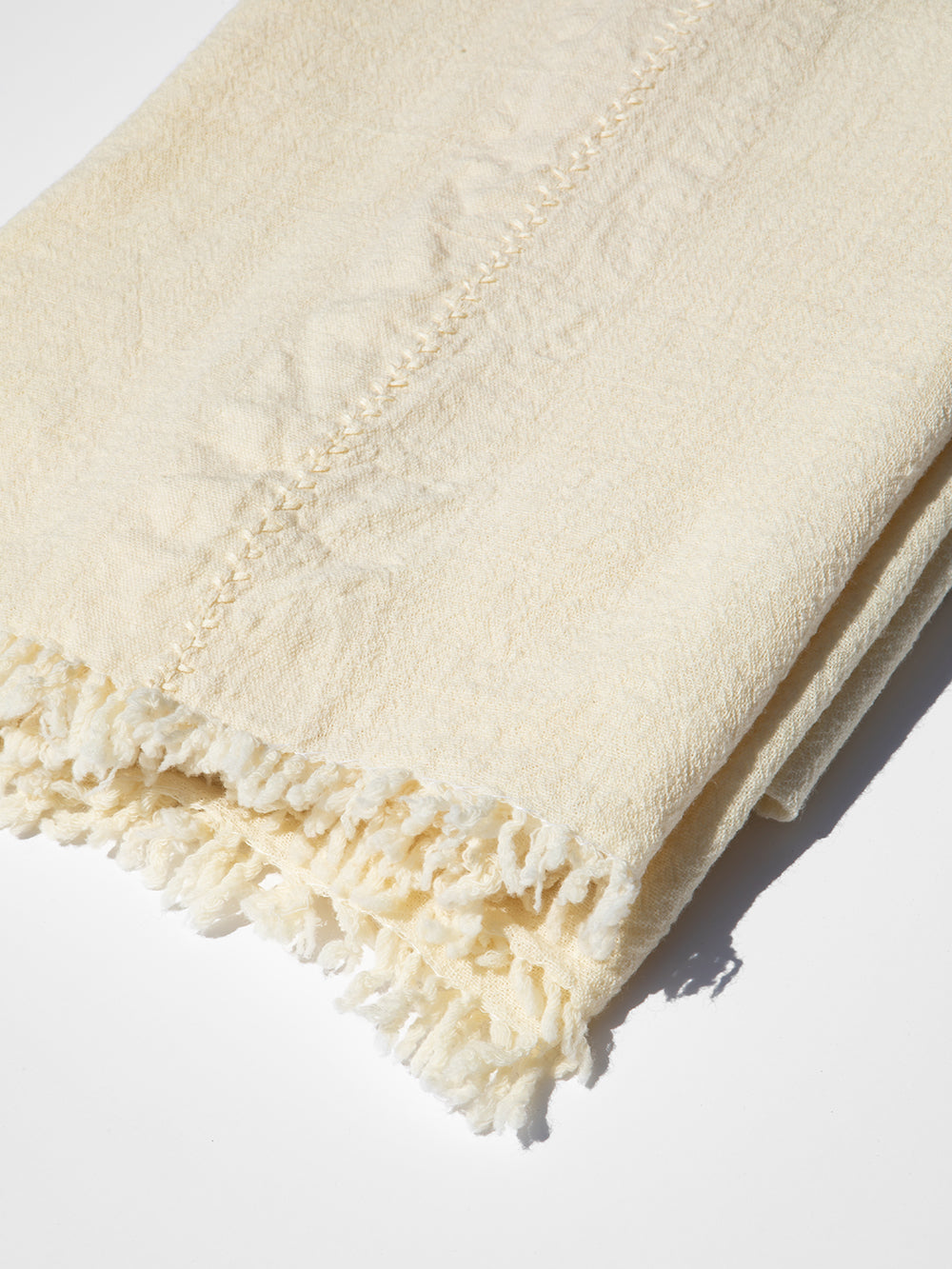 Khadi Wool Hand Woven Blanket in Natural