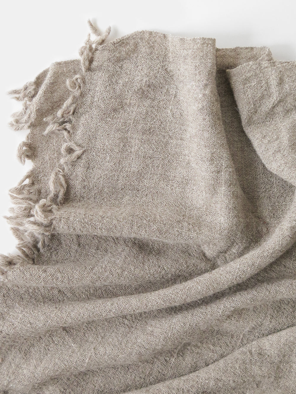 Khadi Wool Hand Woven Throw in Bark