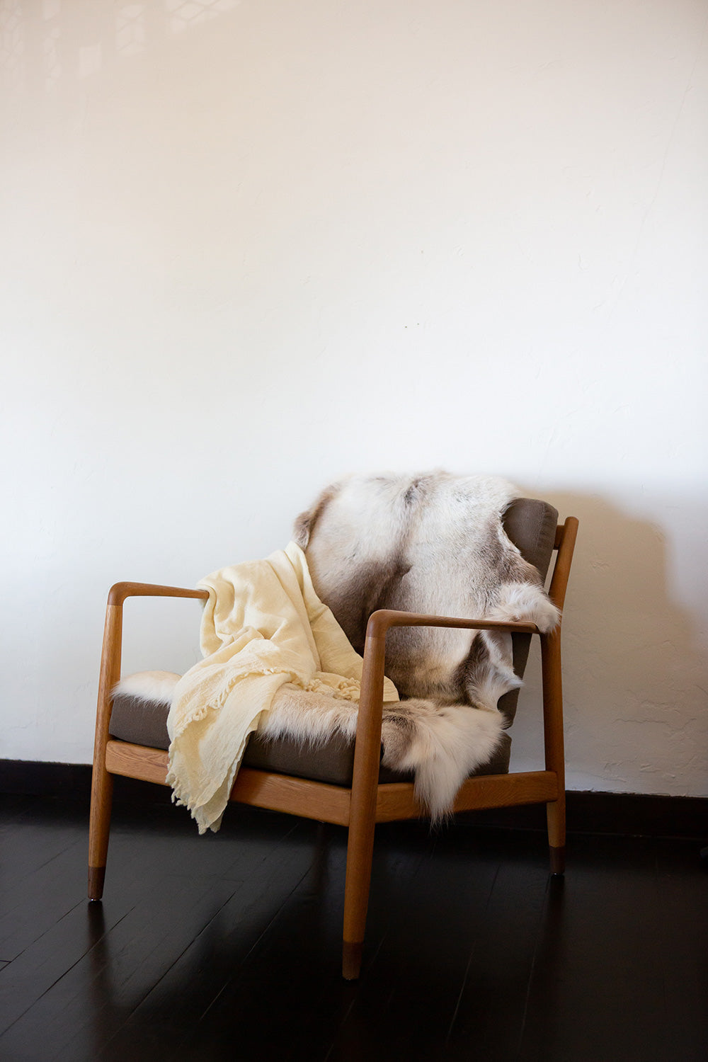 Erica Tanov Khadi Wool Hand Woven Blanket Natural Indian Wool