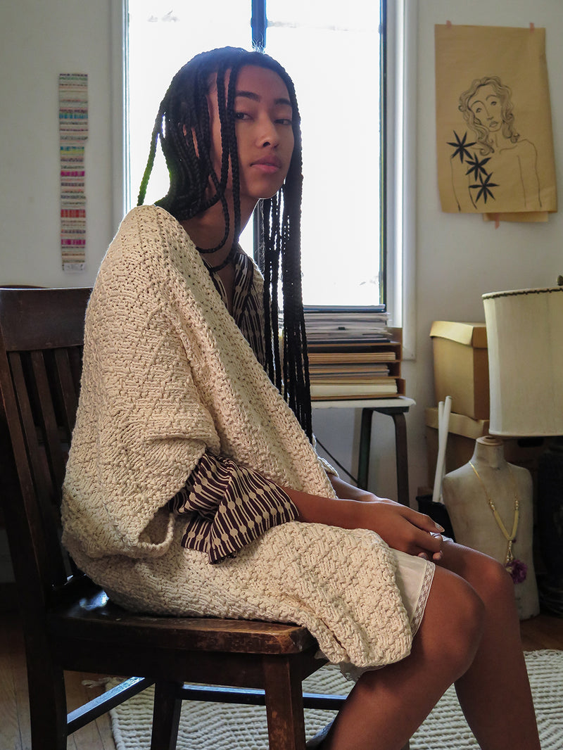 Organic Cotton Kimono Cardigan in Natural