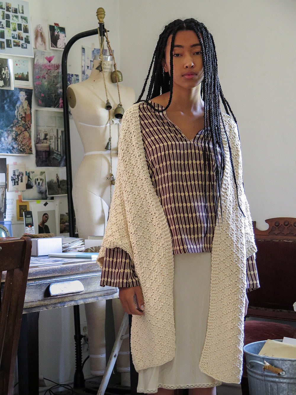 Cotton Kimono Cardigan in Natural