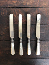 Set of 4 Silver and Mother of Pearl Knives