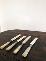 Set of 4 Silver and Mother of Pearl Knives