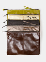 Esben Leather Laptop Folio in Lichen