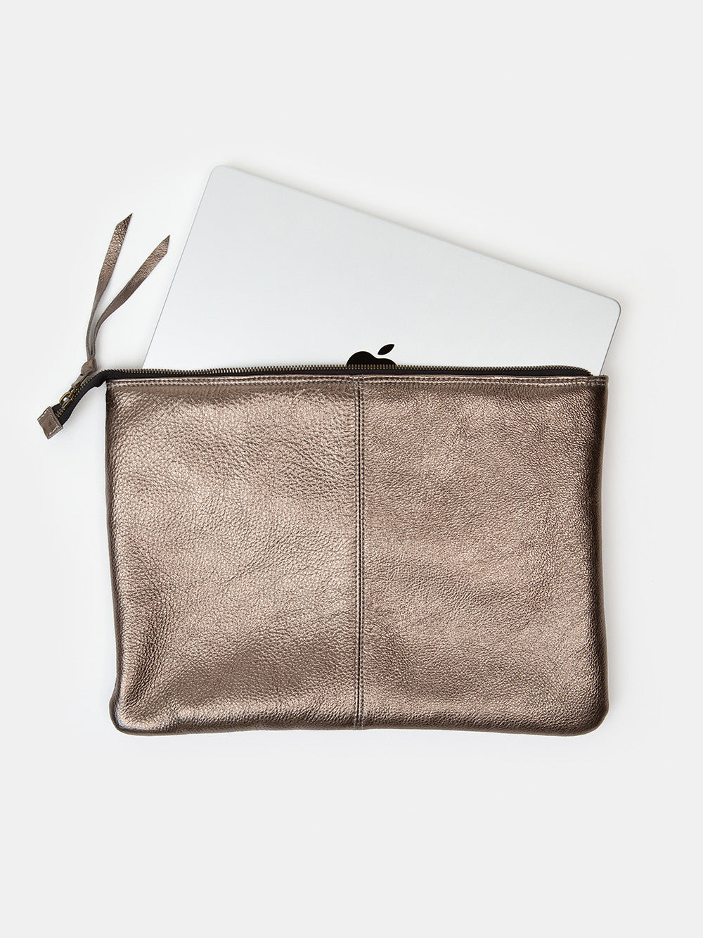 Esben Leather Laptop Folio in Bronze