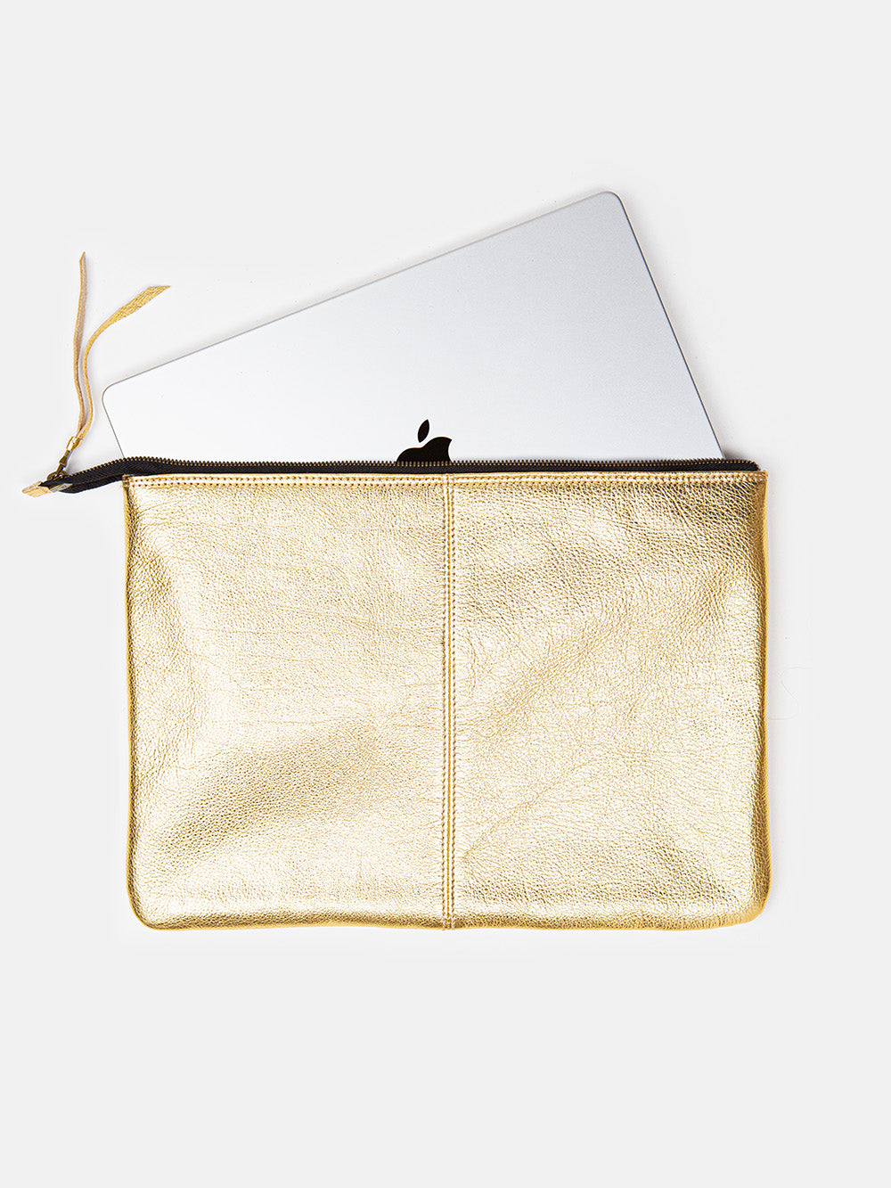 Esben Leather Laptop Folio in Gold