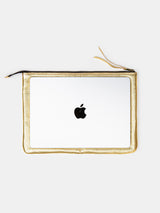 Esben Leather Laptop Folio in Gold