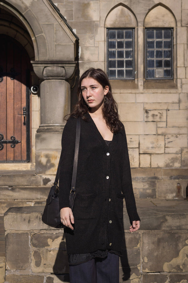 Lewisia Baby Alpaca and Silk Cardigan In Black