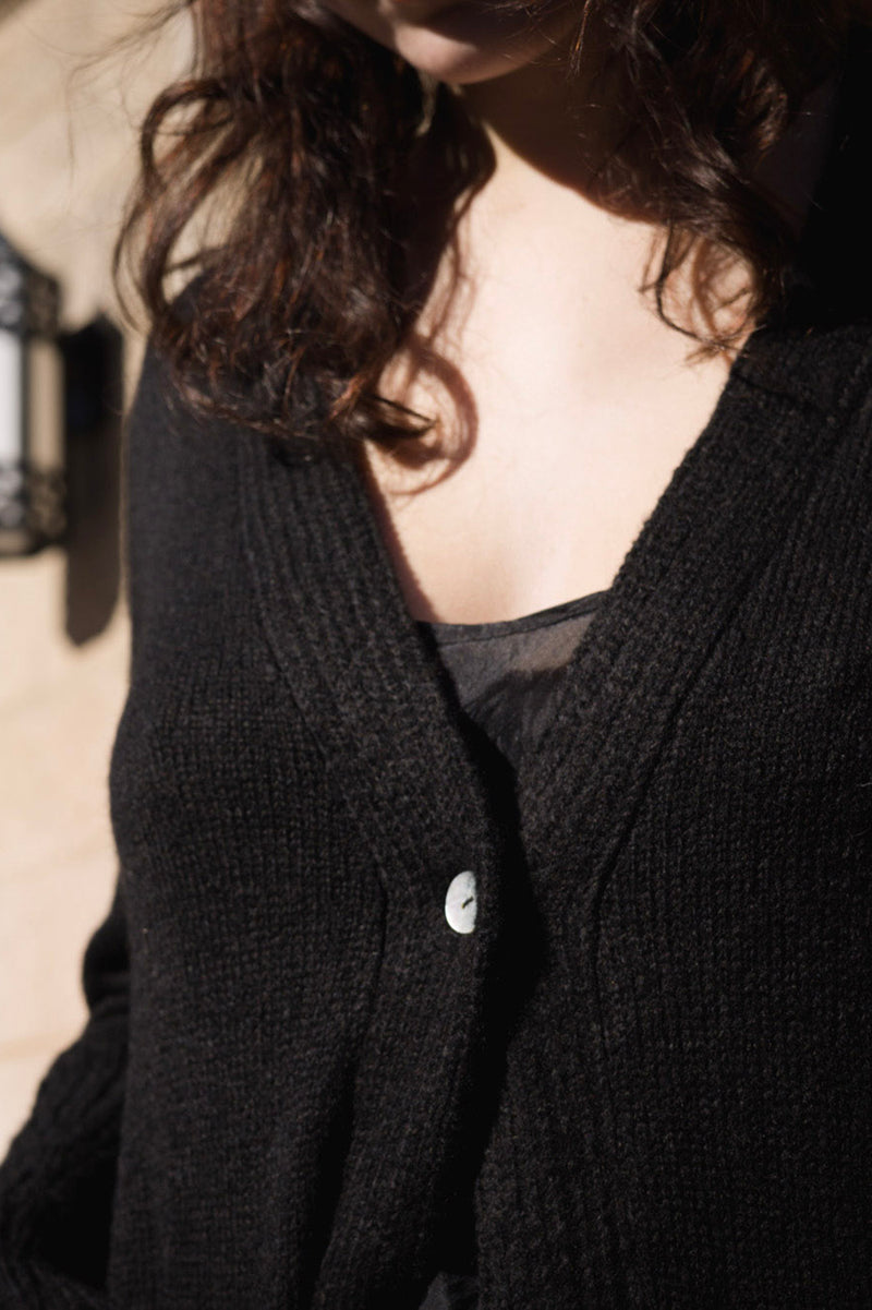 Lewisia Baby Alpaca and Silk Cardigan In Black