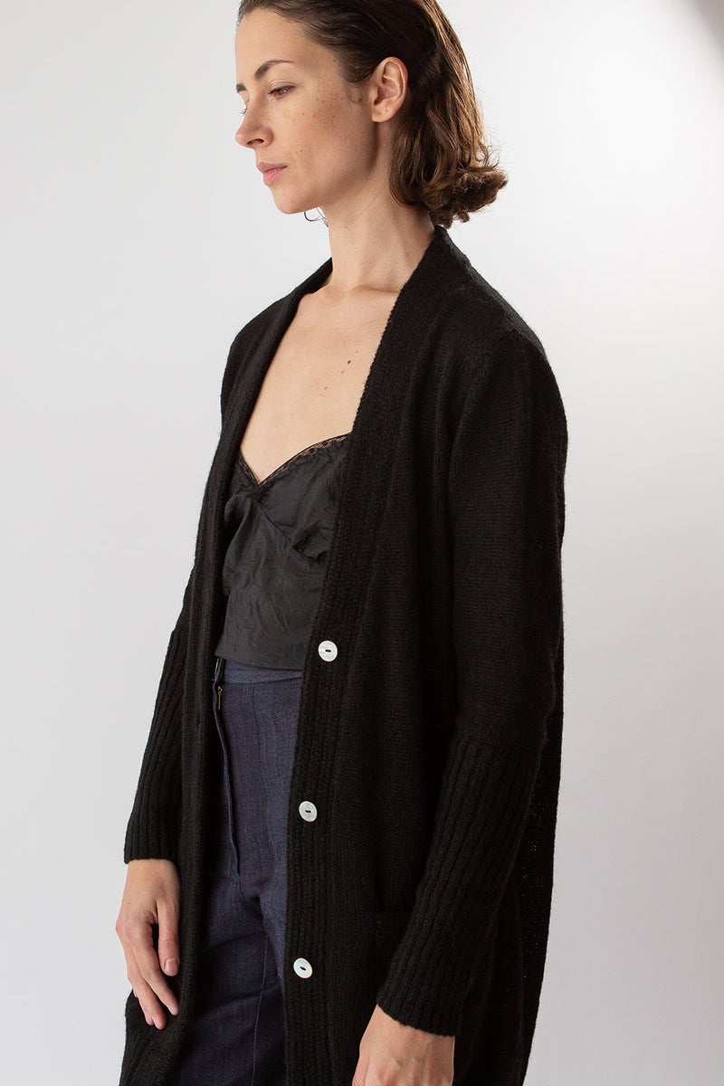 Lewisia Baby Alpaca and Silk Cardigan In Black
