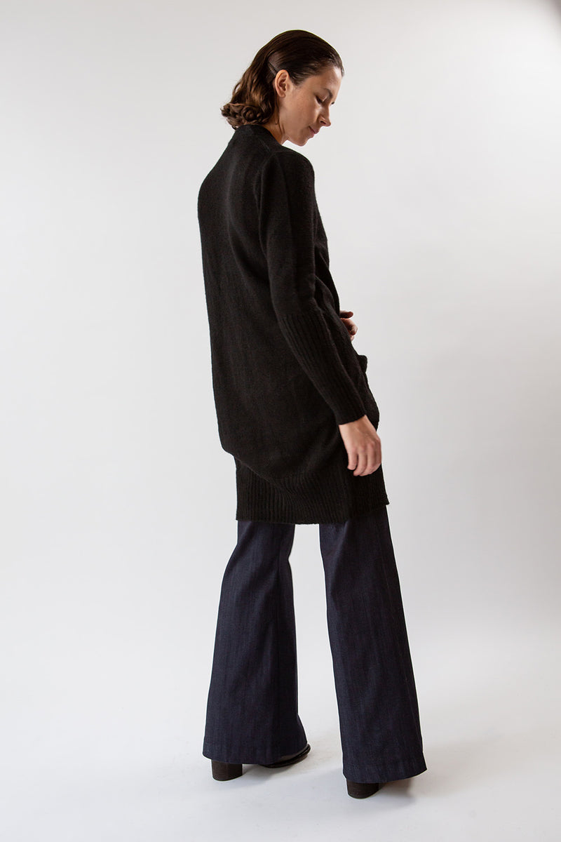 Lewisia Baby Alpaca and Silk Cardigan In Black