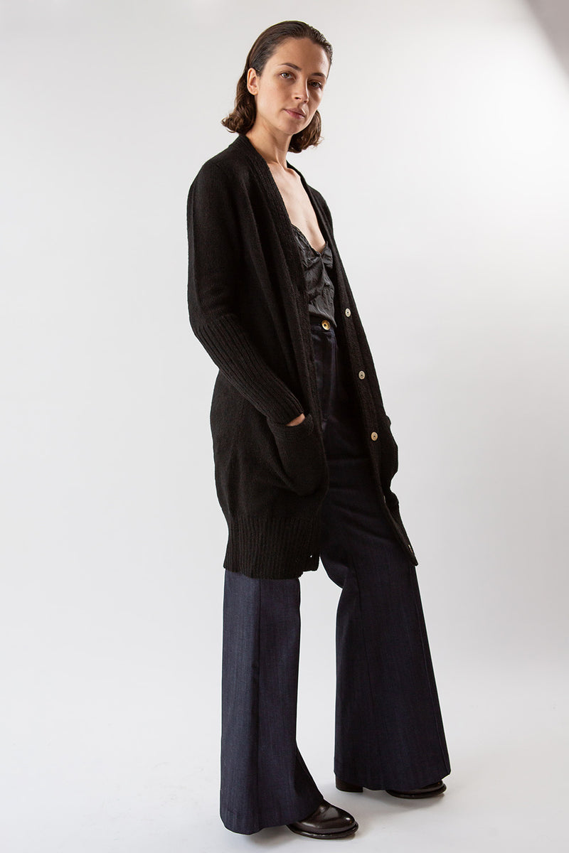 Lewisia Baby Alpaca and Silk Cardigan In Black