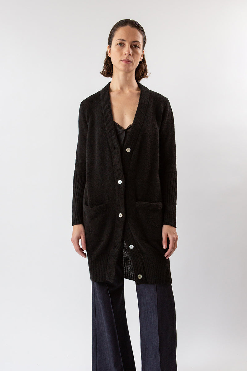 Lewisia Baby Alpaca and Silk Cardigan In Black
