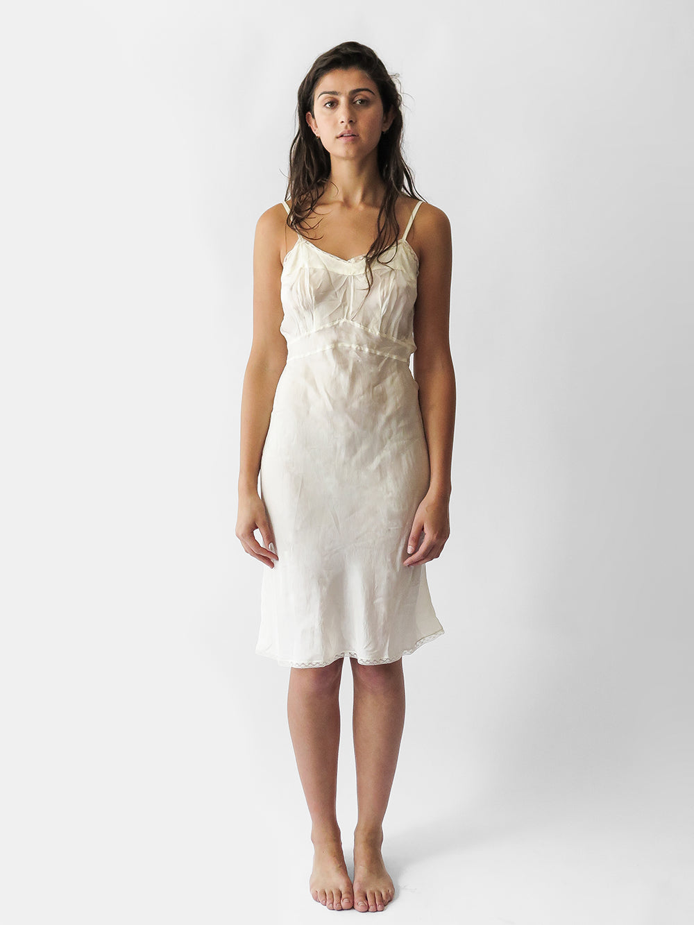 Erica Tanov  Lola Silk Slip Dress - Ivory