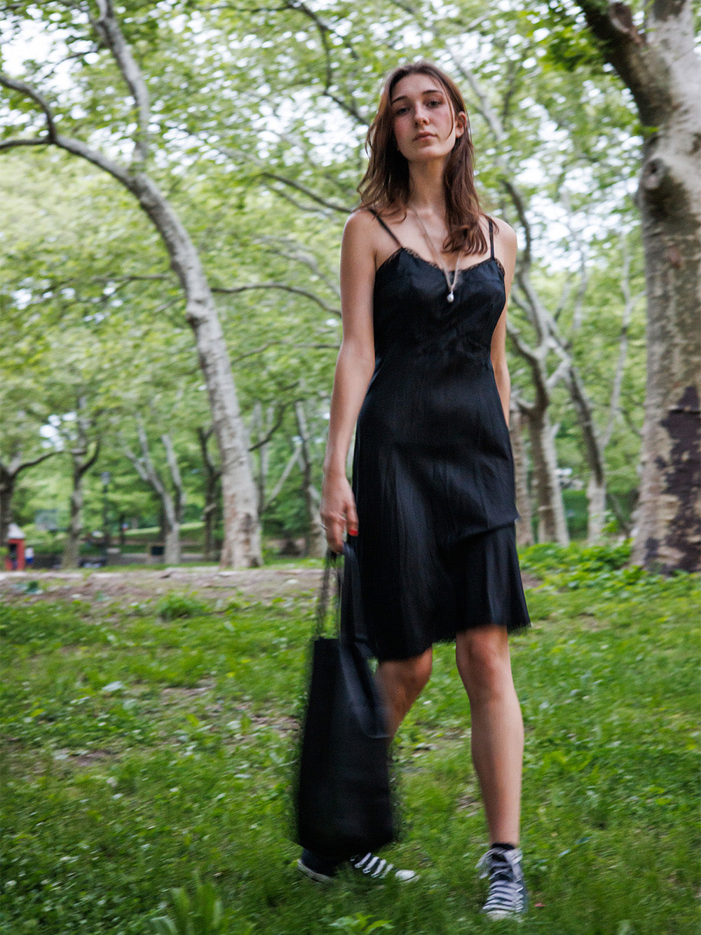 Erica Tanov | Lola Silk Slip Dress - Black