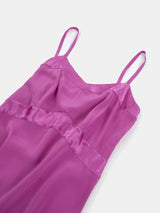Long Lola Silk Charmeuse Slip Dress in Lilac