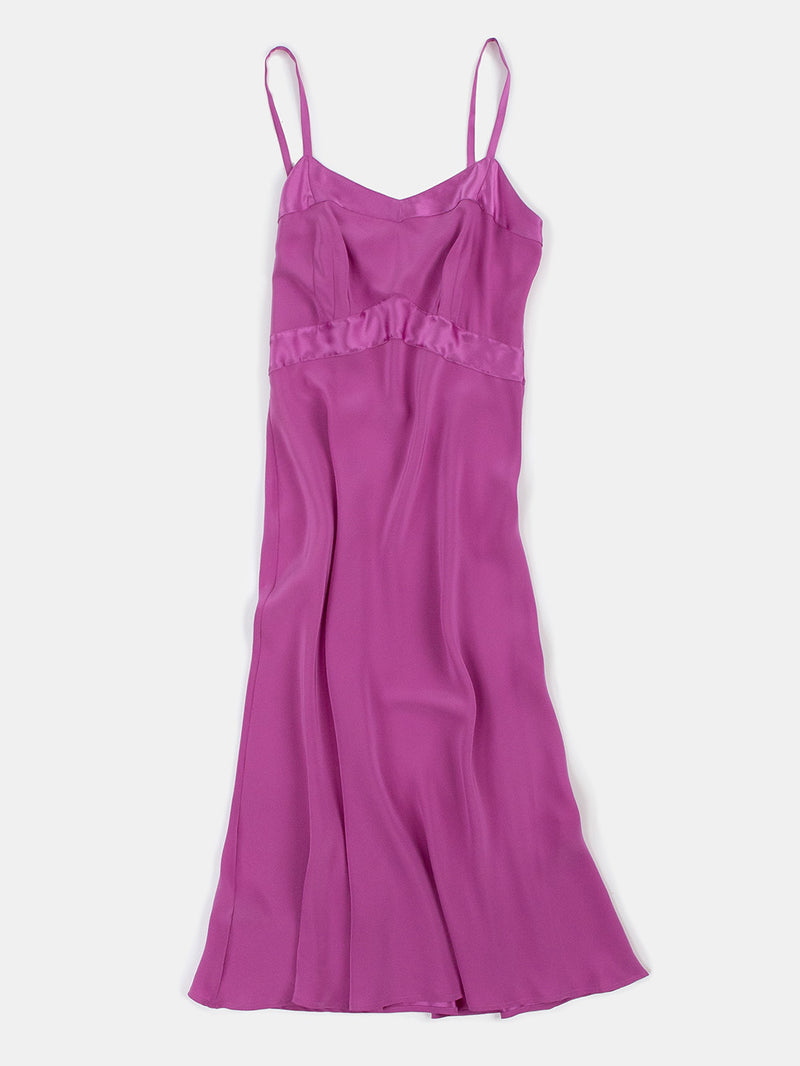 Long Lola Silk Charmeuse Slip Dress in Lilac