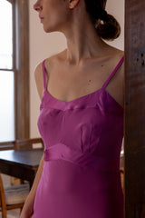 Long Lola Silk Charmeuse Slip Dress in Lilac