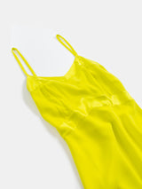 Long Lola Silk Charmeuse Slip Dress in Limoncello