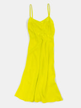 Long Lola Silk Charmeuse Slip Dress in Limoncello