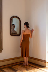 Long Lola Silk Charmeuse Slip Dress in Sienna