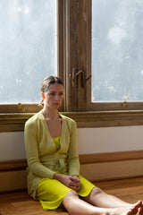 Pima Cotton Belted Cardigan in Limon
