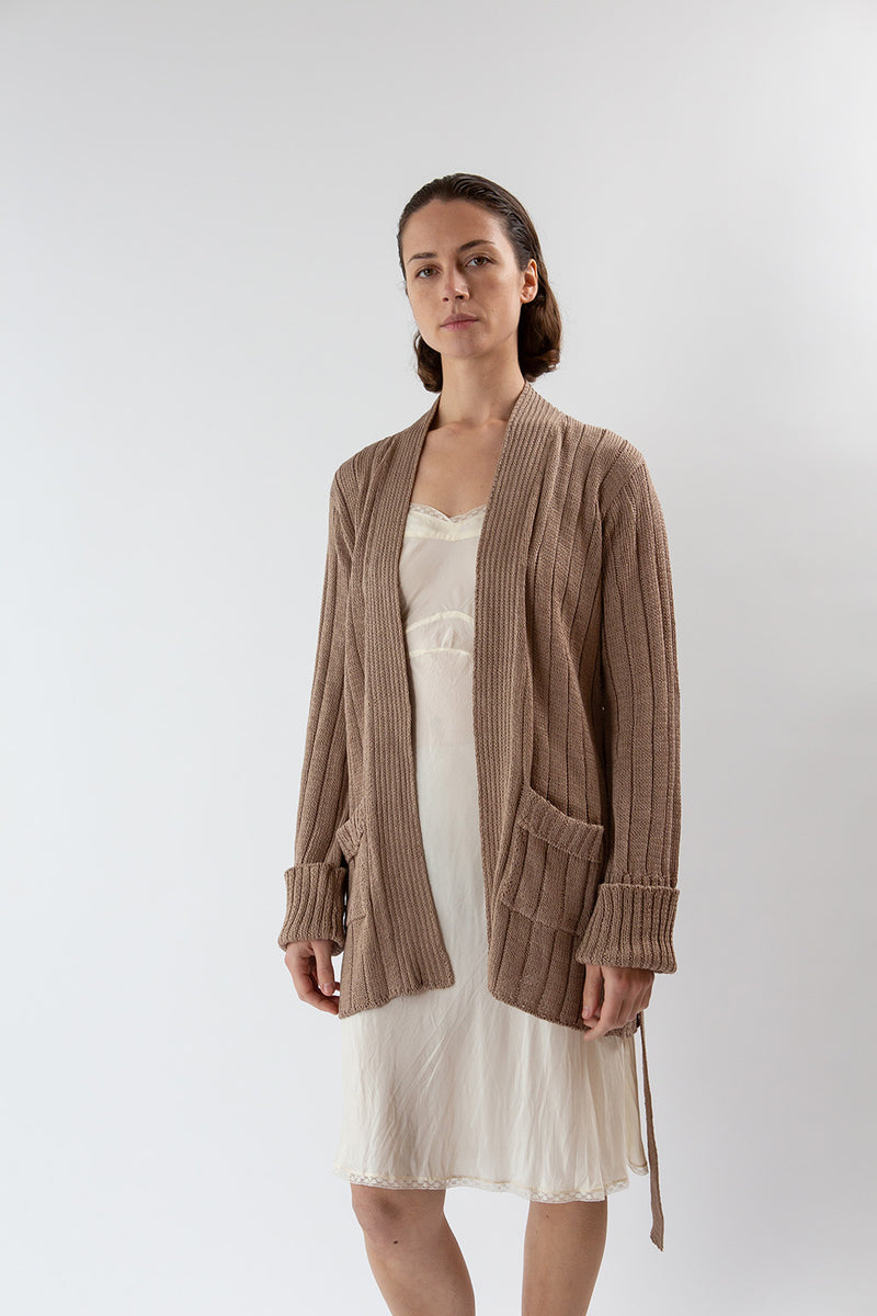 Pima Cotton Lounge Cardigan in Dove