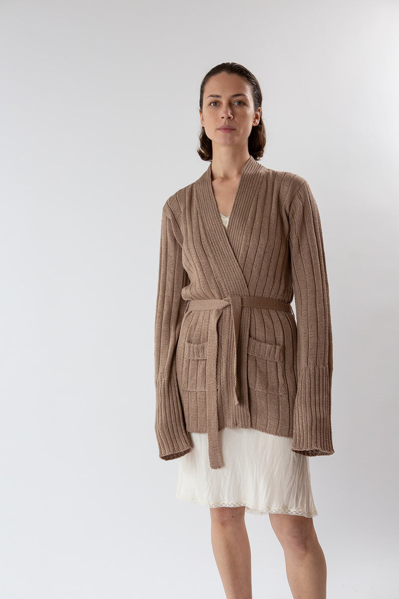 Pima Cotton Lounge Cardigan in Dove