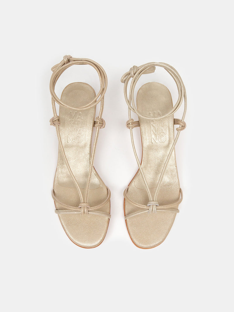 Martiniano Spaghetti Shoes in Platinum