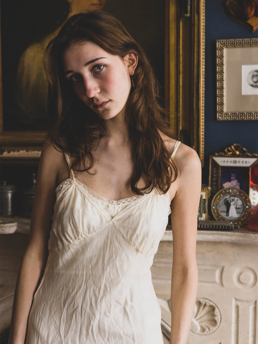 Maude Silk Slip Dress in Ivory