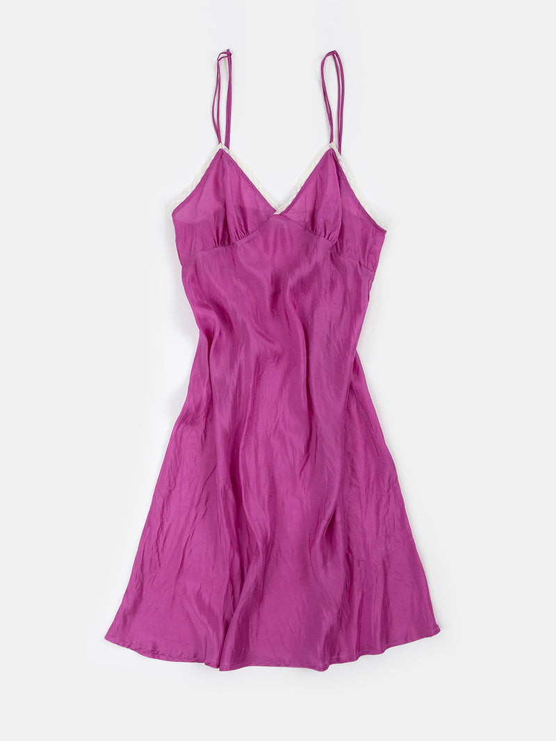Maude Petal Silk Slip Dress in Lilac