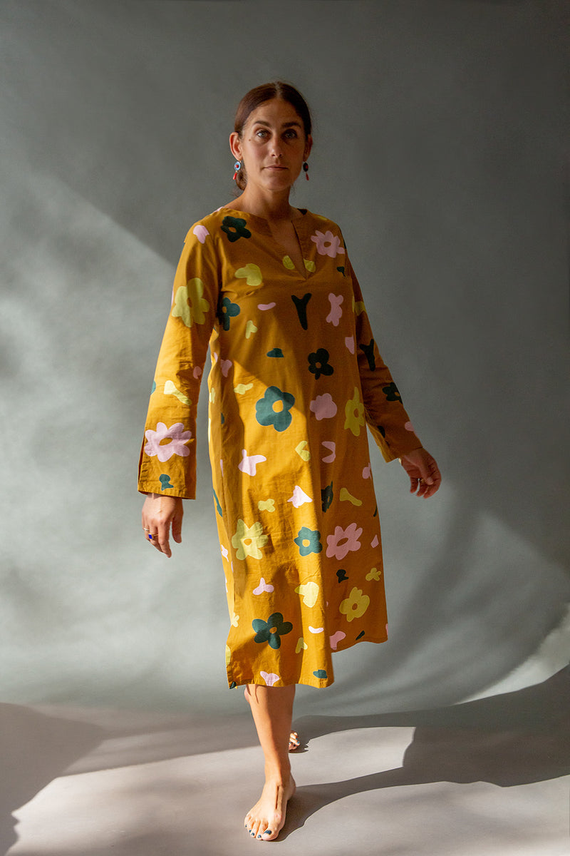 Nava Cotton Dress In Fiore